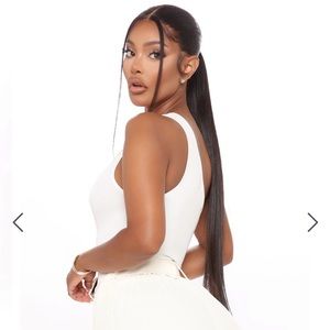Fashion Nova Carlie One Shoulder Bodysuit Offwhite